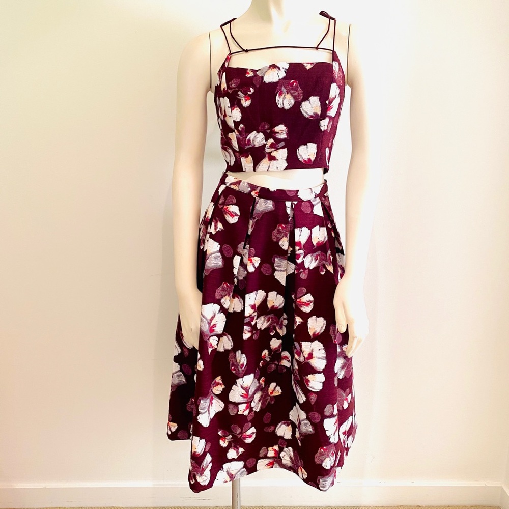 NWT RENAMED Floral Crop Top & Full Midi Skirt (M)